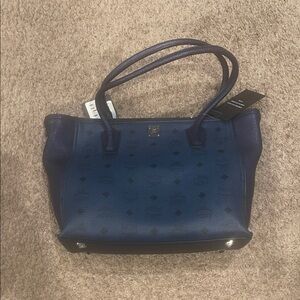 MCM Medium Navy Blue Tote